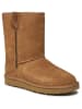 UGG Lammfell-Boots "Classic Short Bailey Zip" in Hellbraun