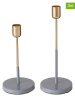 Boltze 2er- Set: Kerzenhalter "Telmo" in Gold/ Grau