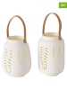 Boltze 2-delige set: ledwindlichten "Felto" wit - (H)16 cm