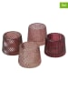 Boltze 4er-Set: Windlichter ''Sabena'' in Rot/ Rosa - (H)7 cm