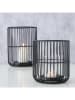 Boltze 2er-Set: Windlichter ''Cindy'' in Schwarz