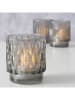 Boltze 3er-Set: Windlichter "Selua" in Grau - (H)8 cm