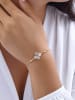 Luja Bijoux Vergulde armband met zirkonia en parelmoer