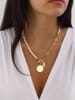 Luja Bijoux Pozłacany naszyjnik z perłami syntetycznymi