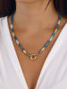Luja Bijoux Vergulde ketting met turkoois en sierelement - (L)42 cm