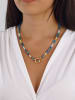 Luja Bijoux Vergulde ketting met turkoois en sierelement - (L)42 cm