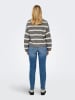 JDY Pullover "Justy" in Grau/ Weiß