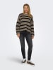 JDY Pullover "Justy" in Taupe/ Schwarz