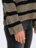 JDY Pullover "Justy" in Taupe/ Schwarz