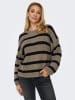 JDY Pullover "Justy" in Taupe/ Schwarz
