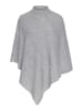 Pieces Poncho "Fortuna" lichtgrijs