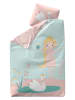 FLEXA Satin-Bettwäsche-Set "Princess" in Mint/ Rosa - (L)140 x (B)200 cm
