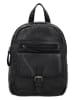 HIDE & STITCHES Leder-Rucksack "Paint Rock" in Schwarz - (B)20 x (H)26 x (T)9 cm