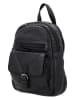 HIDE & STITCHES Leder-Rucksack "Paint Rock" in Schwarz - (B)20 x (H)26 x (T)9 cm
