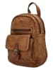 HIDE & STITCHES Leren rugzak "Paint Rock" lichtbruin - (B)20 x (H)26 x (D)9 cm
