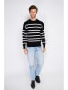 William de Faye Pullover in Schwarz/ Weiß