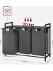Songmics Wäschekorb in Grau/ Schwarz - (B)92,5 x (H)72 x (T)33 cm