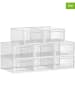 Songmics 8er-Set: Schuhboxen in Transparent - (B)22,5 x (H)13,5 x (T)30 cm