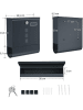 Songmics Brievenbus antraciet - (B)30,5 x (H)33,3 x (D)9,5 cm