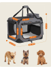 Songmics Transportbox grijs/zwart - (B)60 x (H)42 x (D)42 cm