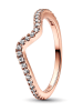 Pandora Rosévergold. Ring mit Edelsteinen