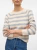 Vero Moda Pullover in Creme/ Grau