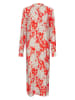 Kaffe Kleid in Rot/ Hellgrau