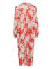 Kaffe Kleid in Rot/ Hellgrau