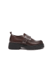Frank Daniel Leren mocassins bruin