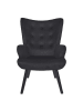 Rétro Chic Fauteuils "Giulia" zwart - (B)68 x (H)96 x (D)75 cm