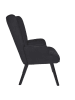 Rétro Chic Fauteuils "Giulia" zwart - (B)68 x (H)96 x (D)75 cm