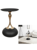 Rétro Chic Bijzettafel "Portobello" zwart/goudkleurig - (H)54 - Ø 38 cm