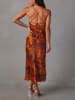 Milan Kiss Kleid in Orange/ Braun