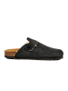 billowy Leder-Clogs in Schwarz
