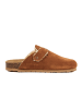 billowy Leder-Clogs in Hellbraun