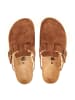 billowy Leder-Clogs in Hellbraun