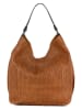 Anna Morellini Leder-Schultertasche "Sebastiana" in Camel - (B)38 x (H)36 x (T)14 cm