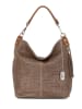 Anna Morellini Leder-Schultertasche "Adelfina" in Taupe - (B)33 x (H)31 x (T)16 cm