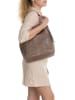 Anna Morellini Leder-Schultertasche "Adelfina" in Taupe - (B)33 x (H)31 x (T)16 cm