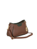 Anna Morellini Leder-Umhängetasche "Manfrina" in Braun - (B)15 x (H)14 x (T)9 cm
