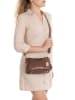 Anna Morellini Leder-Umhängetasche "Manfrina" in Braun - (B)15 x (H)14 x (T)9 cm