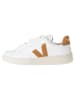 Veja Leder-Sneakers in Weiß/ Hellbraun