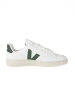 Veja Skórzane sneakersy "V 12" w kolorze biało-zielonym