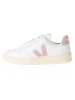 Veja Leder-Sneakers in Weiß/ Rosa
