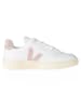 Veja Leren sneakers "V 12" wit/lichtroze