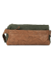 Bellicci Leder-Brustbeutel in Grün/ Hellbraun - (B)31 x (H)14 x (T)10 cm