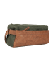 Bellicci Leder-Brustbeutel in Grün/ Hellbraun - (B)31 x (H)14 x (T)10 cm