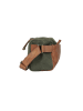 Bellicci Leren borstbuidel "Splendid Sommers" groen/lichtbruin - (B)31 x (H)14 x (D)10 cm
