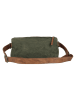 Bellicci Leder-Brustbeutel in Grün/ Hellbraun - (B)31 x (H)14 x (T)10 cm