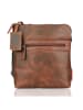 SPARWELL Leder-Umhängetasche "Worldly wilbur" in Hellbraun - (B)21 x (H)25 x (T)5 cm